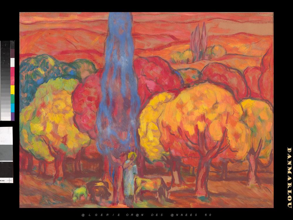 AUGUSTIN FERRANDO 1880-1957 15 -Automne rouge a Miliana (vers 1950 ).jpg